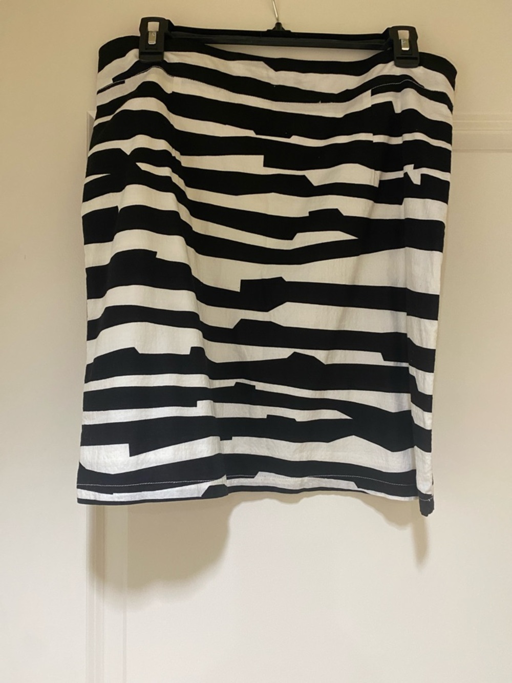 Black & White Striped Mini Pencil Women's Skirt